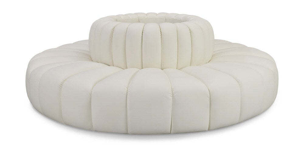 Meridian Furniture - Arc Cream Vegan Leather Modular Sofa - 8Pc - 101Cream-S8D veiw 1