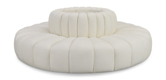 Meridian Furniture - Arc Cream Vegan Leather Modular Sofa - 8Pc - 101Cream-S8D veiw 1