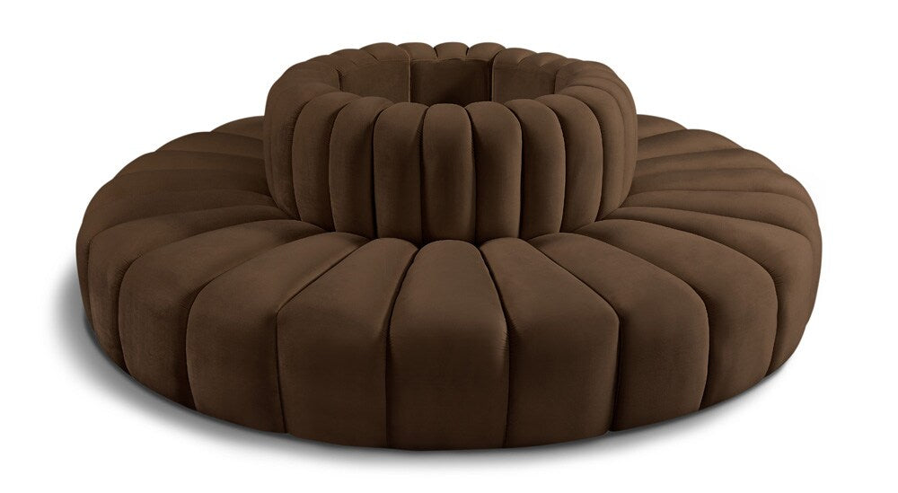 Meridian Furniture - Arc Brown Velvet Modular Sofa - 8Pc - 103Brown-S8D veiw 1