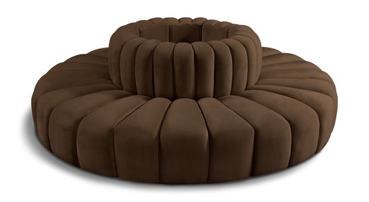 Meridian Furniture - Arc Brown Velvet Modular Sofa - 8Pc - 103Brown-S8D veiw 1