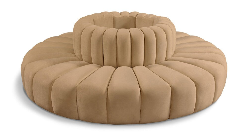 Meridian Furniture - Arc Camel Velvet Modular Sofa - 8Pc - 103Camel-S8D veiw 1