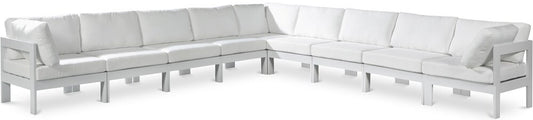 Meridian Furniture - Nizuc White Water Resistant Fabric Outdoor Patio Modular Sectional - 9Pc - 375White-Sec9B veiw 1