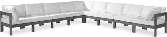 Meridian Furniture - Nizuc White Water Resistant Fabric Outdoor Patio Modular Sectional - 9Pc - 376White-Sec9B veiw 1