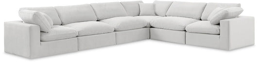 Meridian Furniture - Comfy Cream Velvet Modular Sectional - 6Pc - 189Cream-Sec6A veiw 1