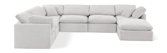 Meridian Furniture - Indulge Cream Velvet Modular Sectional - 7Pc - 147Cream-Sec7A veiw 1