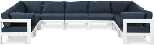 Meridian Furniture - Nizuc Navy Water Resistant Fabric Outdoor Patio Modular Sectional - 9Pc - 375Navy-Sec9C veiw 1