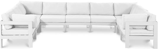 Meridian Furniture - Nizuc White Water Resistant Fabric Outdoor Patio Modular Sectional - 9Pc - 375White-Sec9C veiw 1