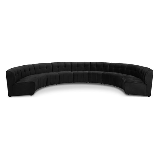 Meridian Furniture - Limitless Black Velvet 9pc. Modular Sectional - 645Black-9PC veiw 1