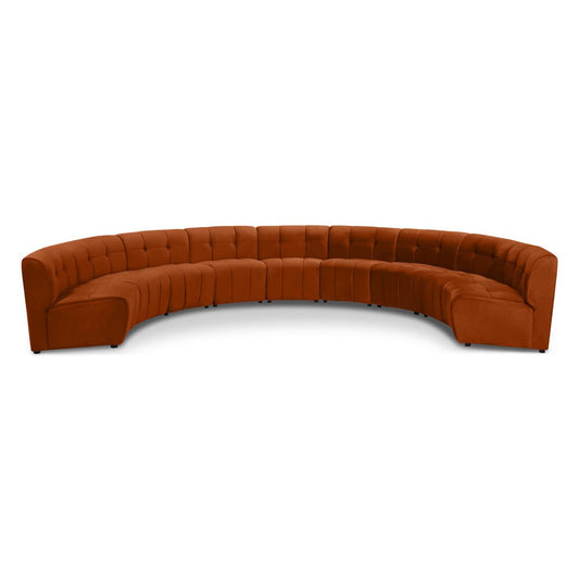 Meridian Furniture - Limitless Cognac Velvet 9pc. Modular Sectional - 645Cognac-9PC veiw 1