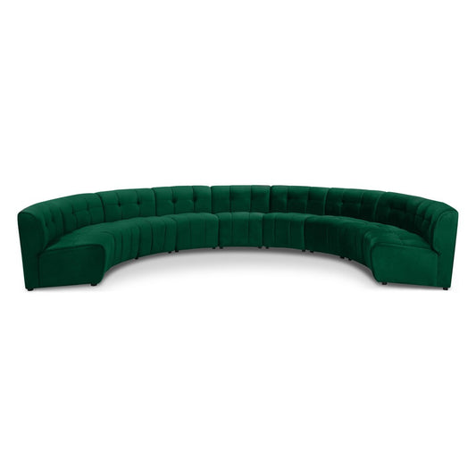Meridian Furniture - Limitless Green Velvet 9pc. Modular Sectional - 645Green-9PC veiw 1
