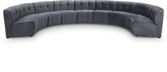 Meridian Furniture - Limitless Grey Velvet 9pc. Modular Sectional - 645Grey-9PC veiw 1