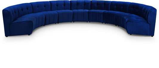 Meridian Furniture - Limitless Navy Velvet 9pc. Modular Sectional - 645Navy-9PC veiw 1