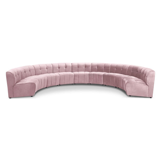 Meridian Furniture - Limitless Pink Velvet 9pc. Modular Sectional - 645Pink-9PC veiw 1