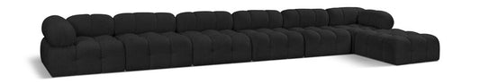 Meridian Furniture - Ames Black Boucle Fabric Modular Sectional - 7Pc - 611Black-Sec7D veiw 1
