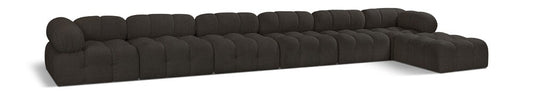 Meridian Furniture - Ames Brown Boucle Fabric Modular Sectional - 7Pc - 611Brown-Sec7D veiw 1