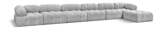 Meridian Furniture - Ames Grey Boucle Fabric Modular Sectional - 7Pc - 611Grey-Sec7D veiw 1