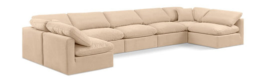 Meridian Furniture - Indulge Beige Velvet Modular Sectional - 7Pc - 147Beige-Sec7B veiw 1