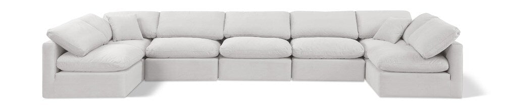 Meridian Furniture - Indulge Cream Velvet Modular Sectional - 7Pc - 147Cream-Sec7B veiw 1