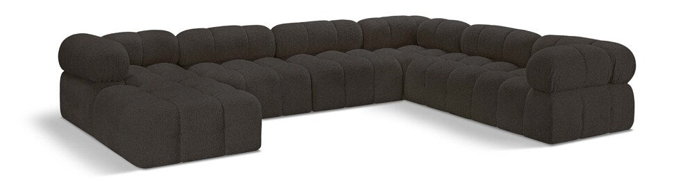 Meridian Furniture - Ames Brown Boucle Fabric Modular Sectional - 7Pc - 611Brown-Sec7E veiw 1