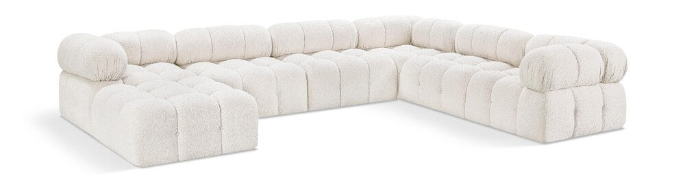 Meridian Furniture - Ames Cream Boucle Fabric Modular Sectional - 7Pc - 611Cream-Sec7E veiw 1