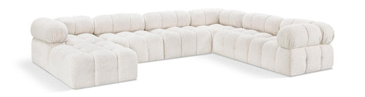 Meridian Furniture - Ames Cream Boucle Fabric Modular Sectional - 7Pc - 611Cream-Sec7E veiw 1