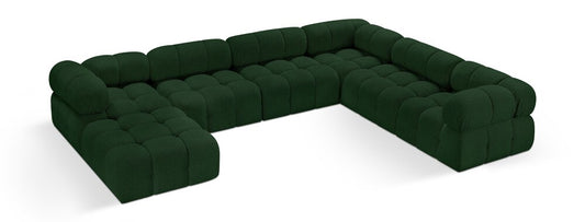 Meridian Furniture - Ames Green Boucle Fabric Modular Sectional - 7Pc - 611Green-Sec7E veiw 1