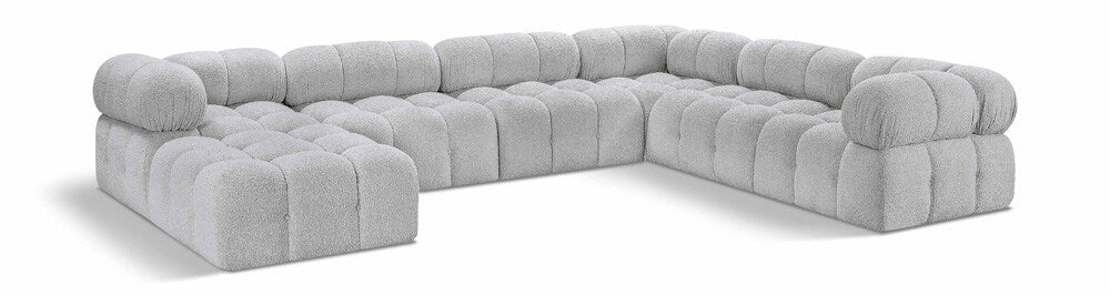 Meridian Furniture - Ames Grey Boucle Fabric Modular Sectional - 7Pc - 611Grey-Sec7E veiw 1