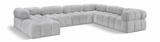 Meridian Furniture - Ames Grey Boucle Fabric Modular Sectional - 7Pc - 611Grey-Sec7E veiw 1