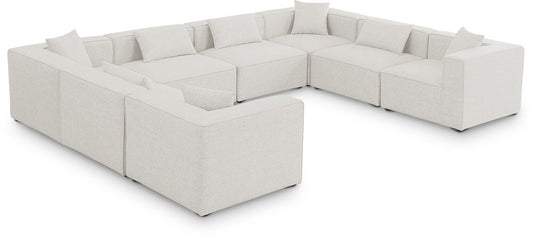 Meridian Furniture - Cube Cream Durable Linen Textured Modular Sectional - 8Pc - 630Cream-Sec8A veiw 1