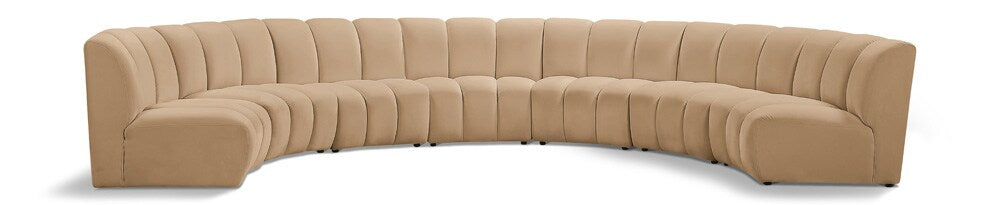 Meridian Furniture - Infinity Camel Velvet 7pc. Modular Sectional - 638Camel-7PC veiw 1
