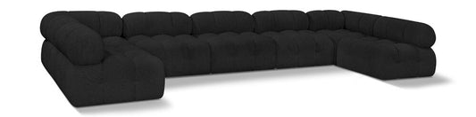 Meridian Furniture - Ames Black Boucle Fabric Modular Sectional - 7Pc - 611Black-Sec7A veiw 1