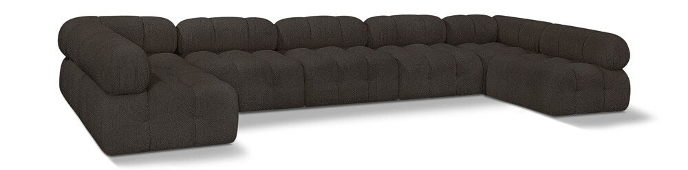 Meridian Furniture - Ames Brown Boucle Fabric Modular Sectional - 7Pc - 611Brown-Sec7A veiw 1