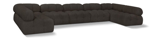 Meridian Furniture - Ames Brown Boucle Fabric Modular Sectional - 7Pc - 611Brown-Sec7A veiw 1