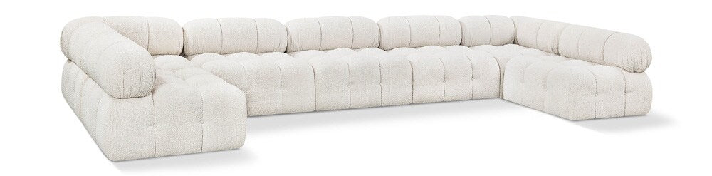 Meridian Furniture - Ames Cream Boucle Fabric Modular Sectional - 7Pc - 611Cream-Sec7A veiw 1
