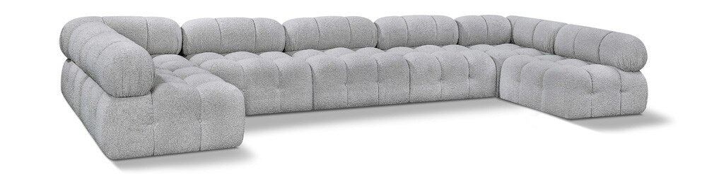 Meridian Furniture - Ames Grey Boucle Fabric Modular Sectional - 7Pc - 611Grey-Sec7A veiw 1