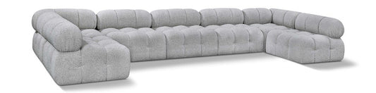 Meridian Furniture - Ames Grey Boucle Fabric Modular Sectional - 7Pc - 611Grey-Sec7A veiw 1