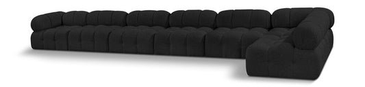 Meridian Furniture - Ames Black Boucle Fabric Modular Sectional - 7Pc - 611Black-Sec7C veiw 1