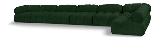Meridian Furniture - Ames Green Boucle Fabric Modular Sectional - 7Pc - 611Green-Sec7C veiw 1