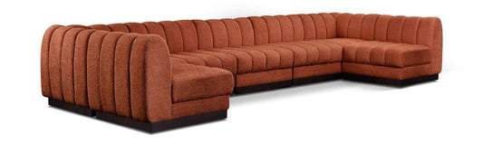 Meridian Furniture - Quinn Cognac Chenille Fabric Modular Sectional - 7Pc - 124Cognac-Sec7A veiw 1