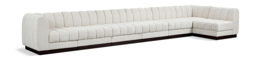 Meridian Furniture - Quinn Cream Chenille Fabric Modular Sectional - 7Pc - 124Cream-Sec7B veiw 1