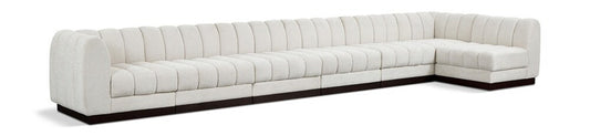 Meridian Furniture - Quinn Cream Chenille Fabric Modular Sectional - 7Pc - 124Cream-Sec7B veiw 1
