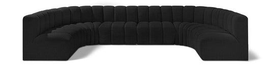 Meridian Furniture - Arc Black Boucle Fabric Modular Sofa - 8Pc - 102Black-S8A veiw 1