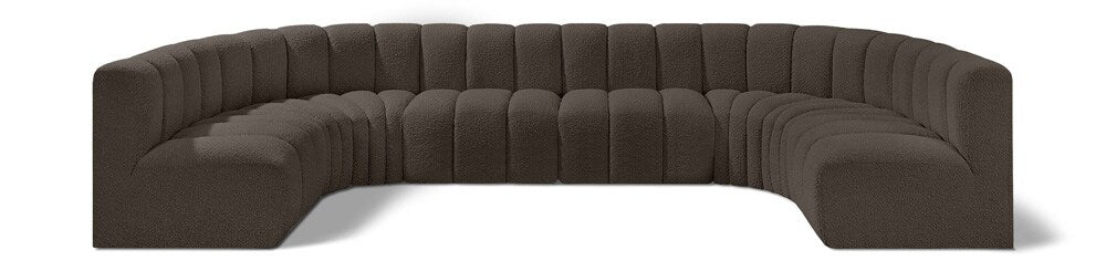 Meridian Furniture - Arc Brown Boucle Fabric Modular Sofa - 8Pc - 102Brown-S8A veiw 1