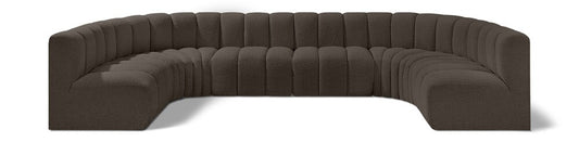 Meridian Furniture - Arc Brown Boucle Fabric Modular Sofa - 8Pc - 102Brown-S8A veiw 1