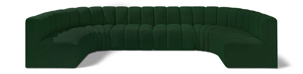 Meridian Furniture - Arc Green Boucle Fabric Modular Sofa - 8Pc - 102Green-S8A veiw 1
