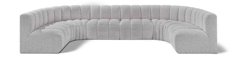 Meridian Furniture - Arc Grey Boucle Fabric Modular Sofa - 8Pc - 102Grey-S8A veiw 1