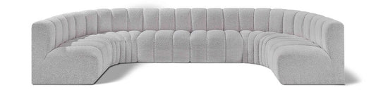Meridian Furniture - Arc Grey Boucle Fabric Modular Sofa - 8Pc - 102Grey-S8A veiw 1