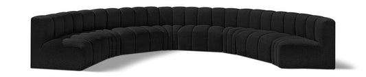 Meridian Furniture - Arc Black Boucle Fabric Modular Sofa - 8Pc - 102Black-S8B veiw 1