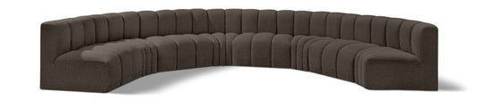 Meridian Furniture - Arc Brown Boucle Fabric Modular Sofa - 8Pc - 102Brown-S8B veiw 1