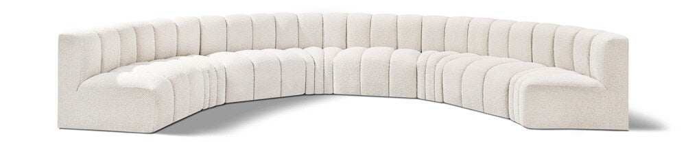 Meridian Furniture - Arc Cream Boucle Fabric Modular Sofa - 8Pc - 102Cream-S8B veiw 1